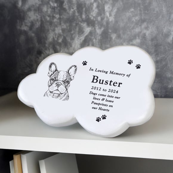Personalised Dog Breed Garden Memorial Cloud Ornament