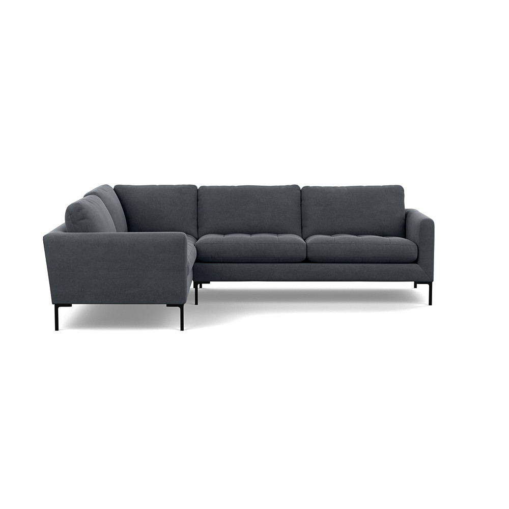 Heal's Eton Left Hand Facing Corner Sofa Linen Dark Grey Black Feet