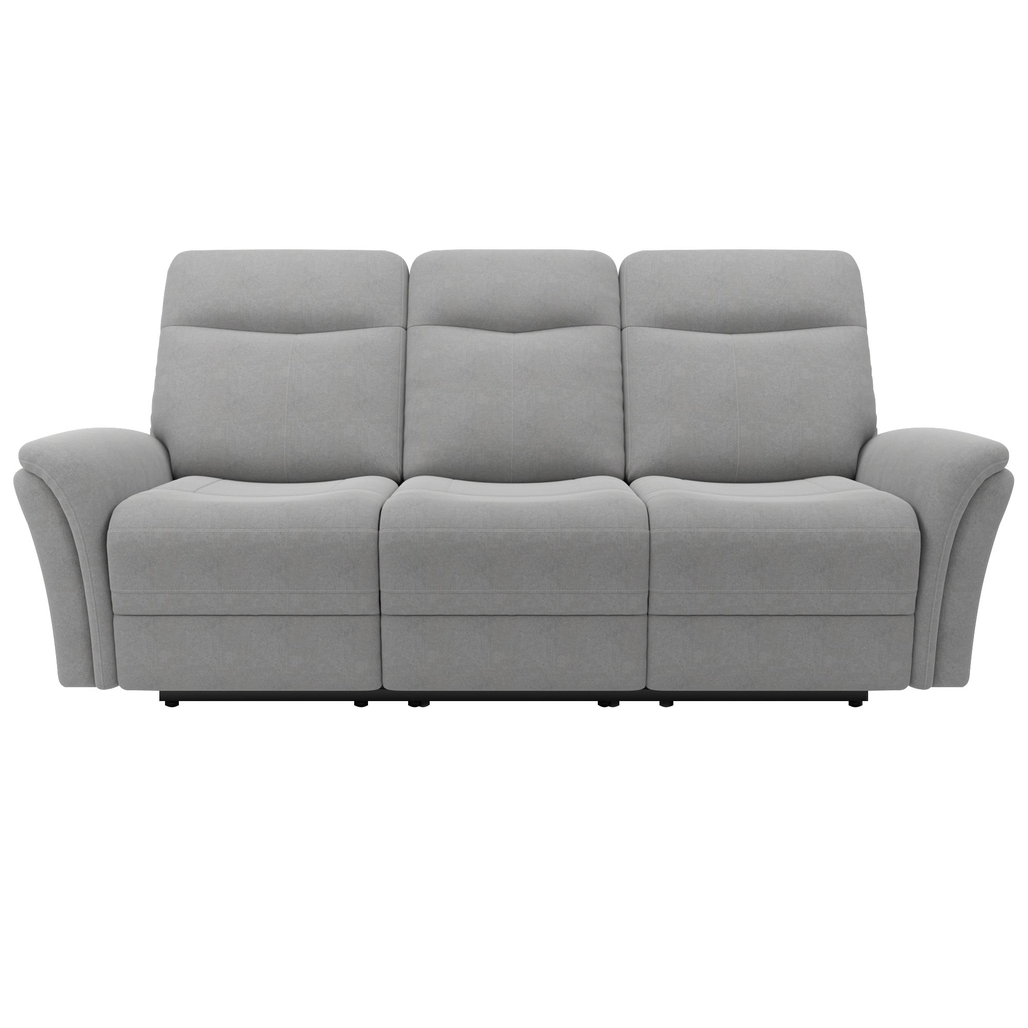 Monte Chenille Reclining 3 Seater Sofa Light Grey