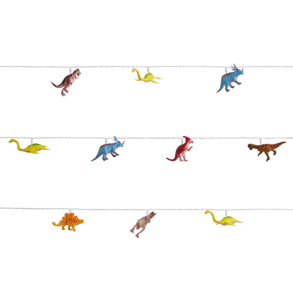 Glow LED Dinosaur String Lights, Multi Coloured