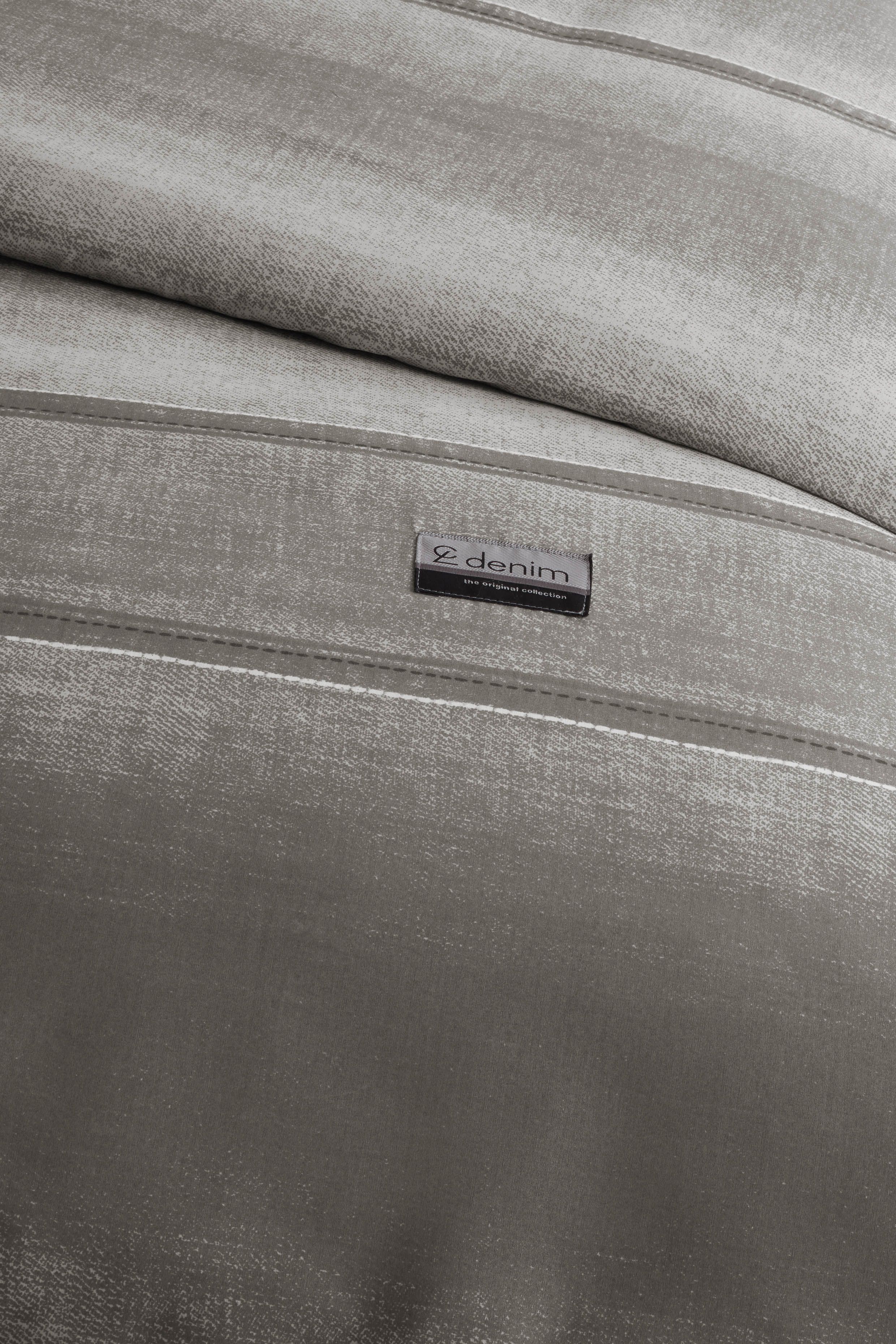 Catherine Lansfield 'Denim' Duvet Set in Grey 3