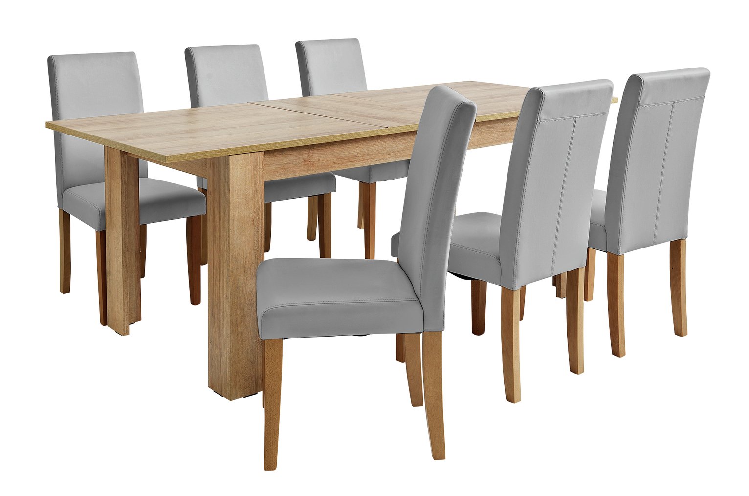 Argos Home Miami XL Extending Table & 6 Grey Chairs