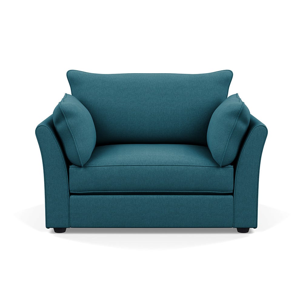 Heal's Tailor Loveseat Brushed Cotton Cadet Black Beech Feet
