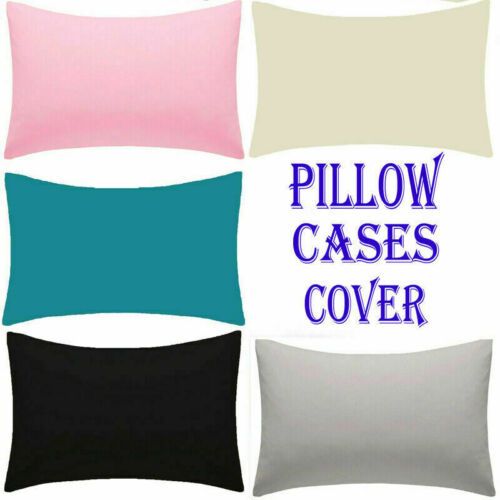 Xample 2X PILLOW CASE LUXURY CASES POLY COTTON HOUSEWIFE PAIR PACK BEDROOM PILLOW COVER in Cream