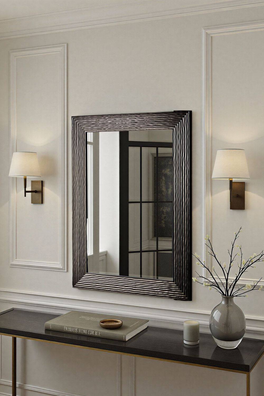 Yearn Mirrors Wave Bronze Framed Bevelled Wall Mirror