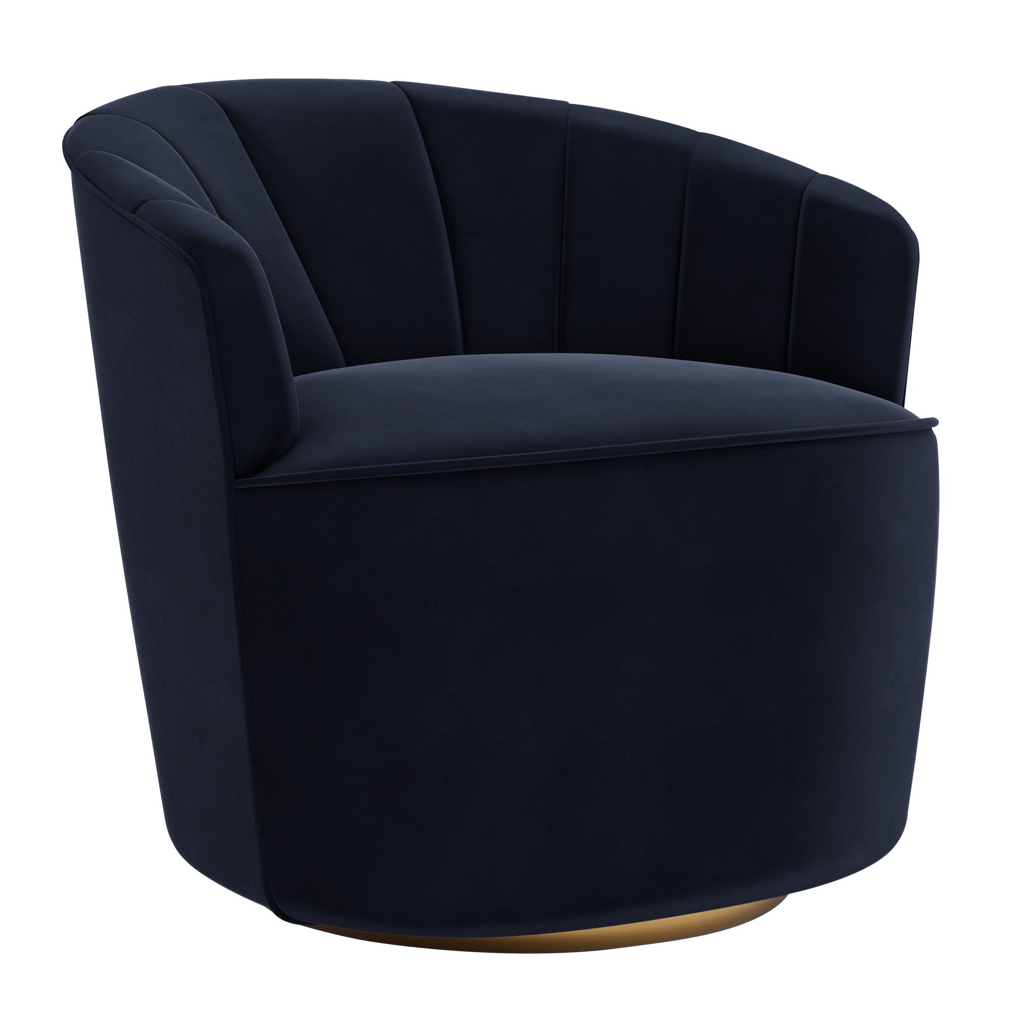 Matilda Velvet Swivel Chair Navy Blue