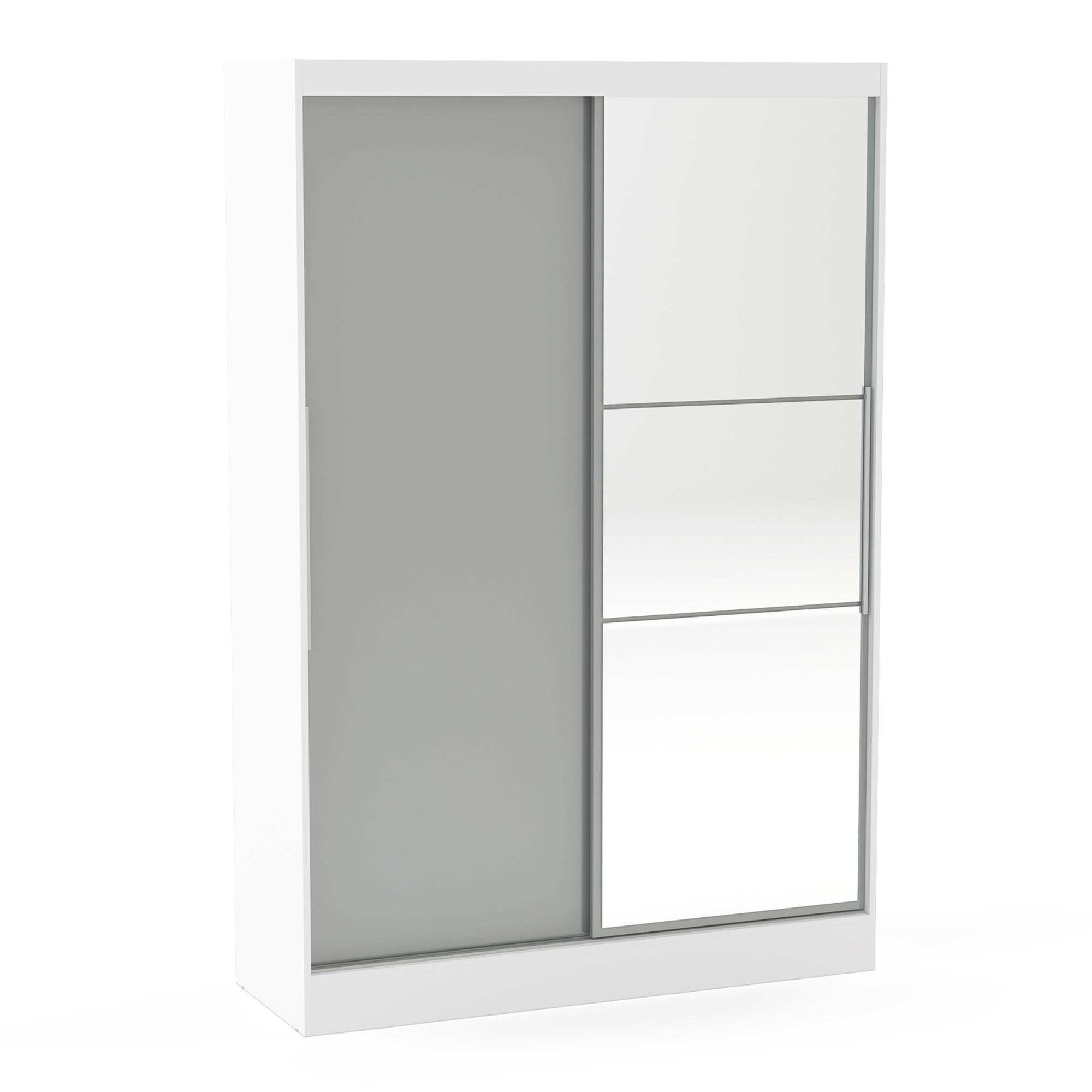 Lynx 2 Door Sliding Mirrored Wardrobe Grey