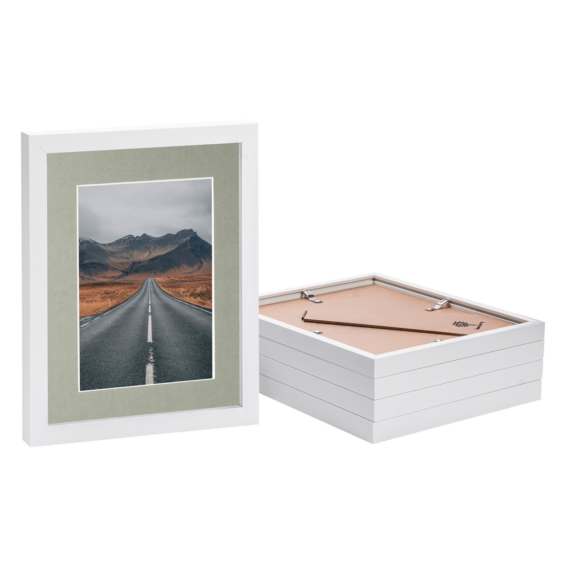 Nicola Spring Photo Frames with 5" x 7" Mount - 8" x 10" - White Mount - Pack of 5
