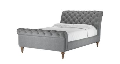 Knightsbridge Double Bed in Thatch Smart Velvet - sofa.com