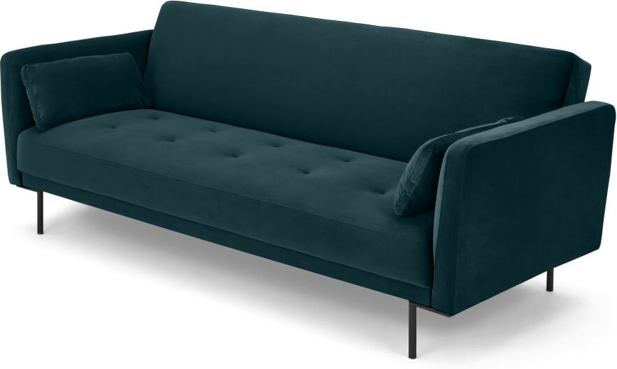 Harlow Click Clack Sofa Bed, Steel Blue Velvet