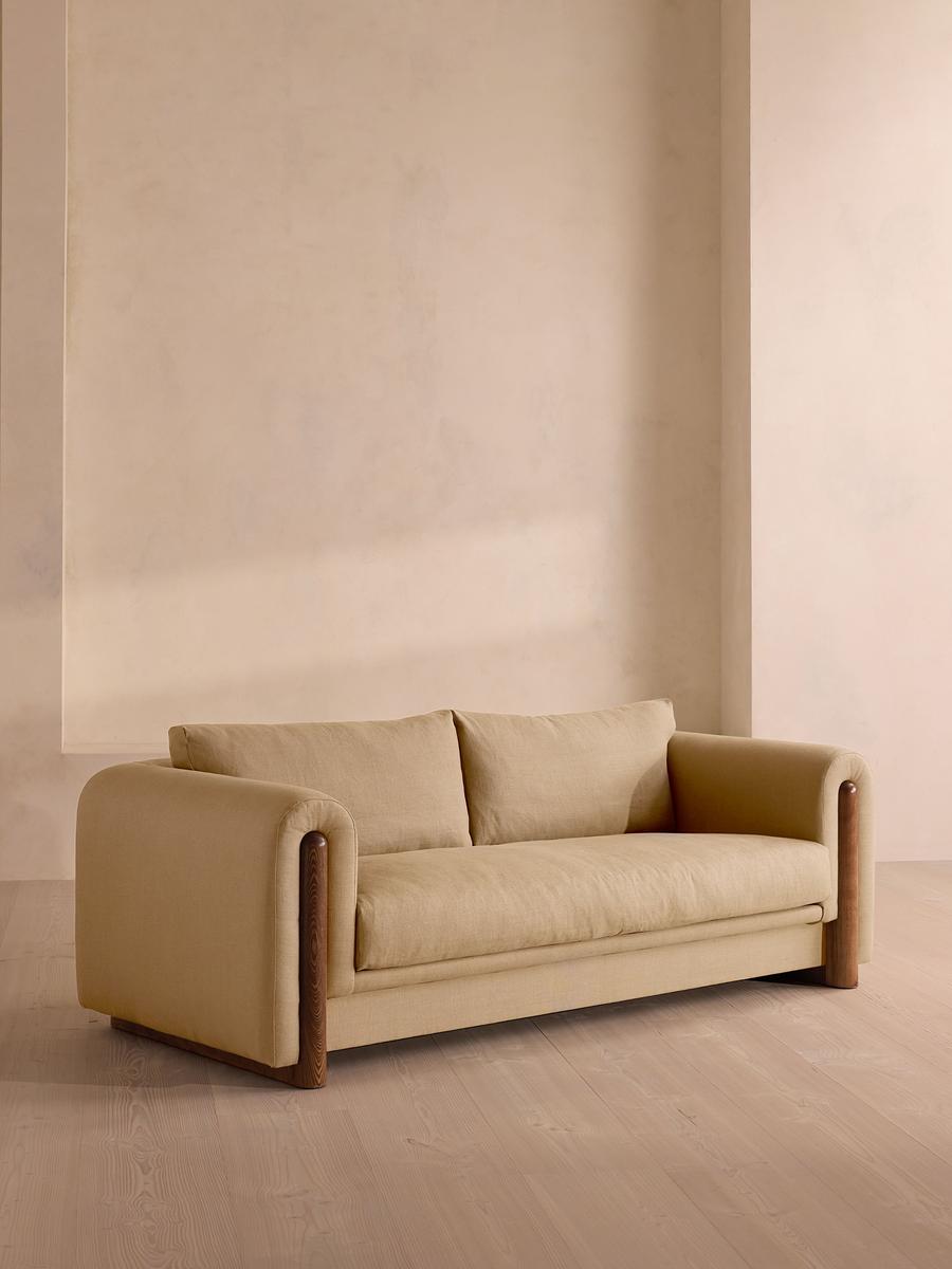 Farrell Three Seater Sofa, Linen, Wheat