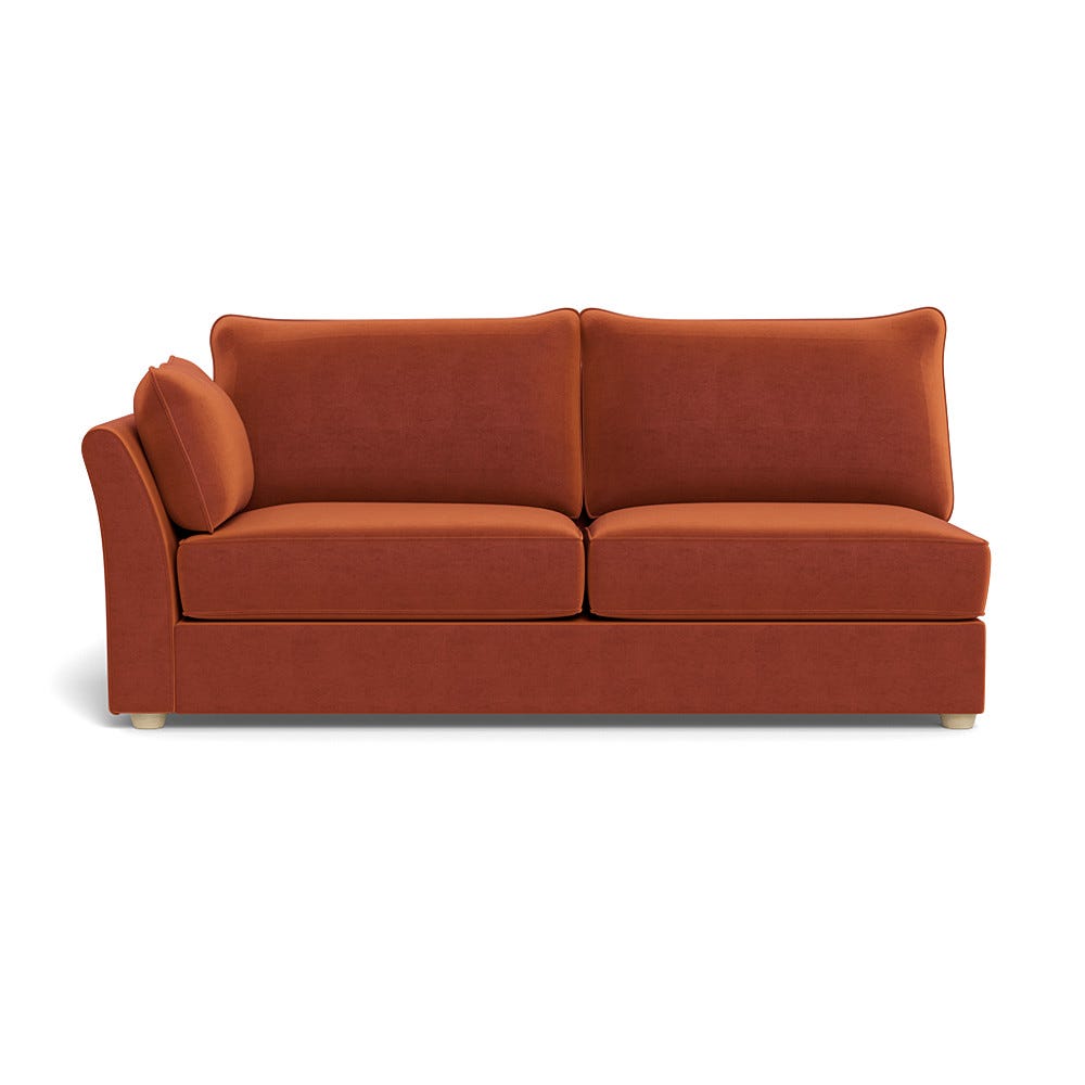 Heal's Tailor Large Curved Corner Unit LHF Cotton Velvet Russet, Natural Feet