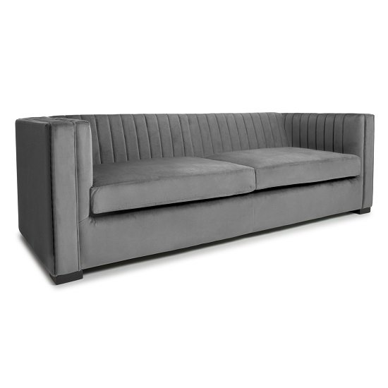 Torin 3 Seater Sofa In Grey Brushed Velvet