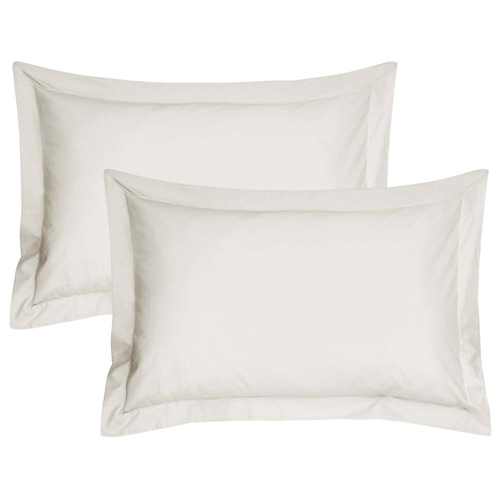 Smart Living Polycotton Oxford Percale Pillowcase Pair Non Iron in White