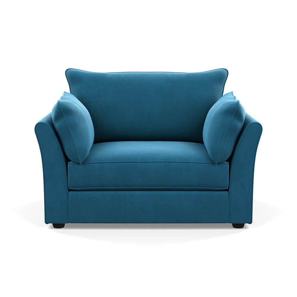 Heal's Tailor Loveseat Smart Velvet Ocean Black Beech Feet