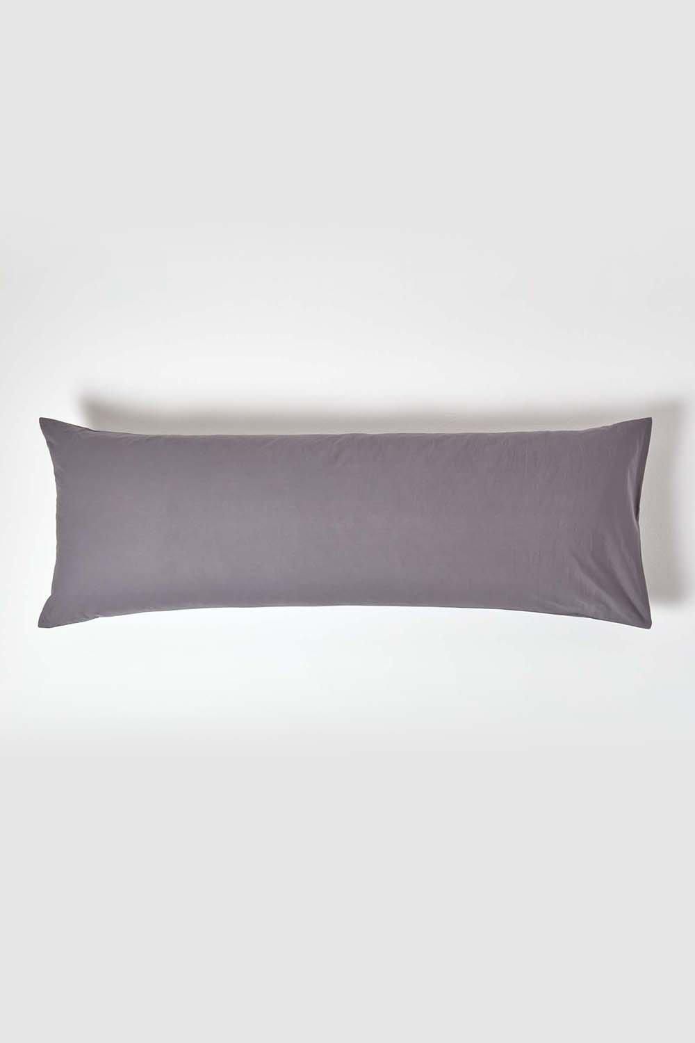 Homescapes Egyptian Cotton Housewife Body Pillowcase 200 TC in Dark Grey