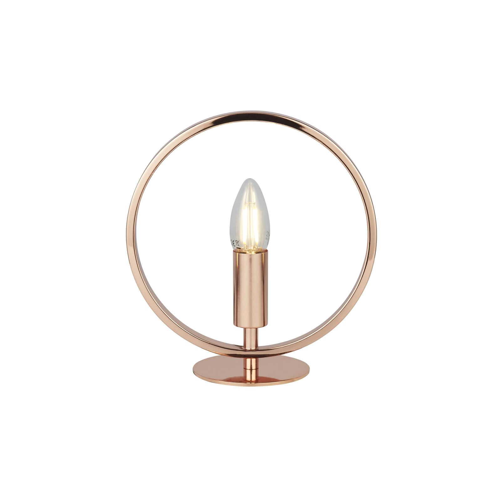 Durras Ring Detail Table Lamp - Rose Gold