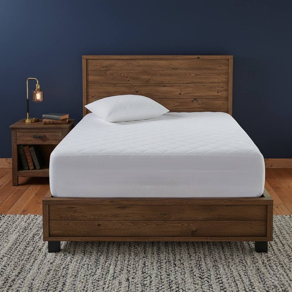 Snug City 200TC Luxury Cotton Quilted Mattress Protector Breathable Mattress in White