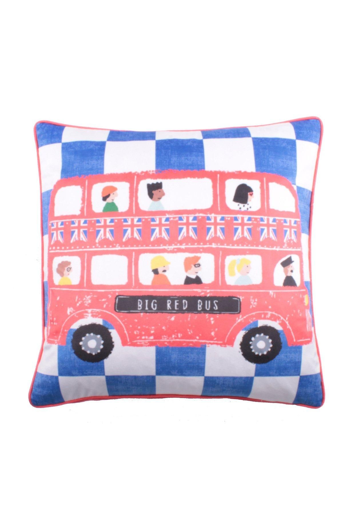 Bedlam 'On The Move' Velvet Filled Cushion in Blue
