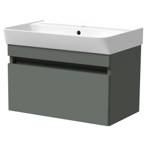 Wickes Easton Reed Green 1 Drawer Wall Hung Vanity Unit - 430 x 600mm