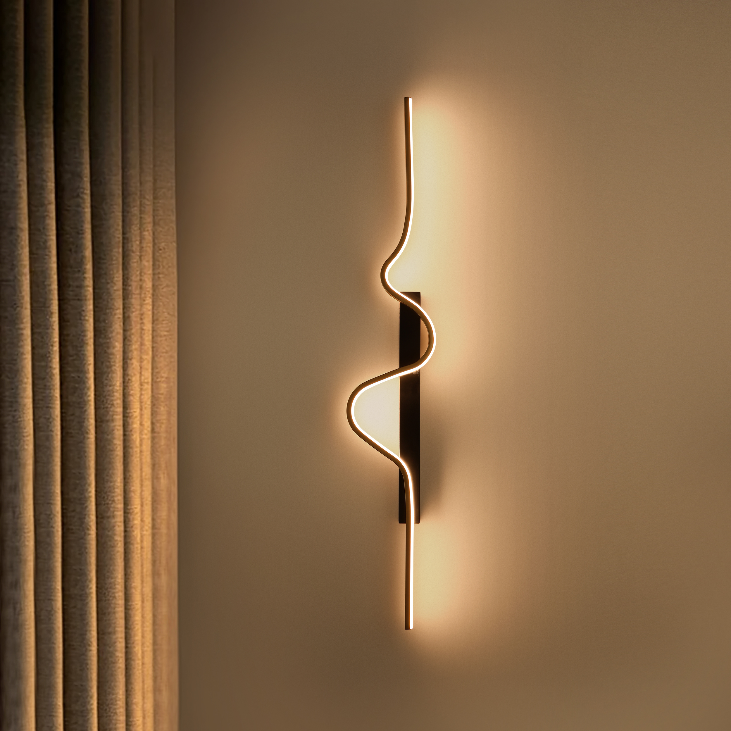 Modern Linear 1000mm Wall Lighting LED Black & Gold Wall Sconce Lighting