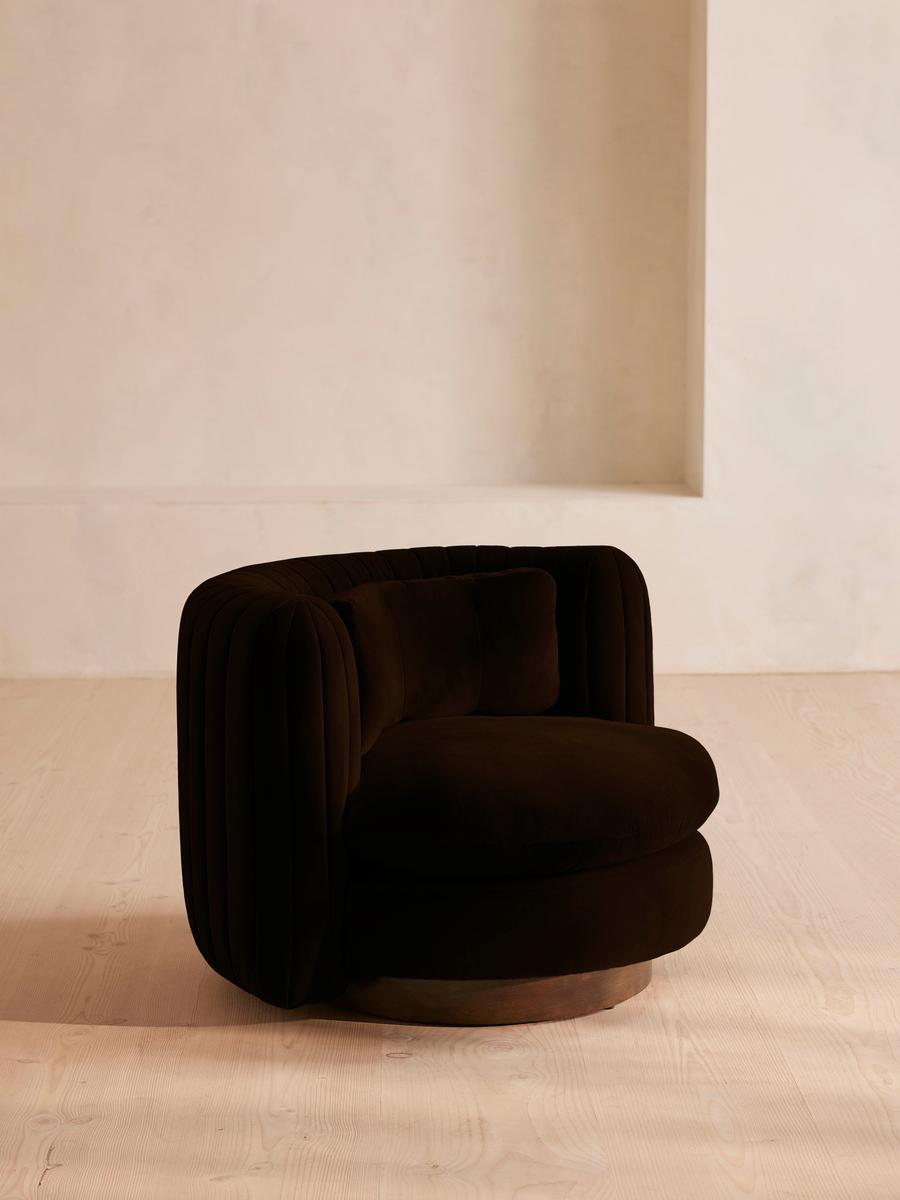 Vivienne Armchair, Velvet, Chocolate