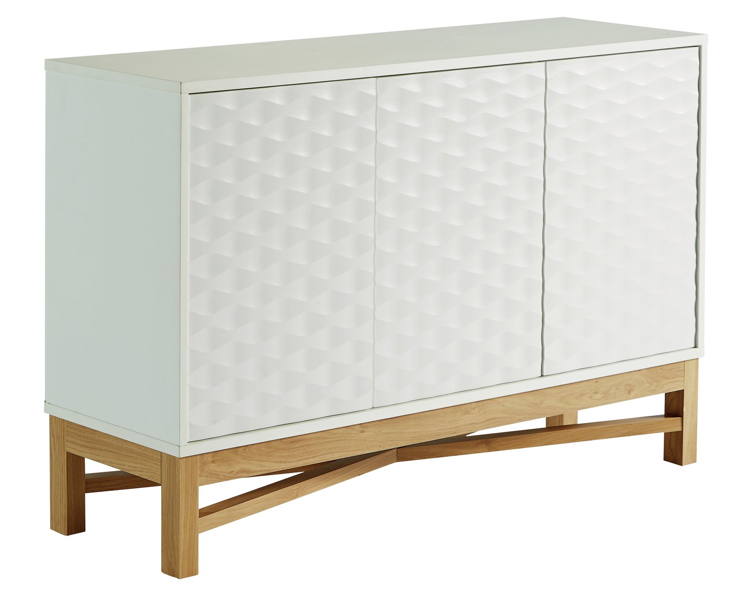 Habitat Zander Textured Large Sideboard -White/Oak Effect