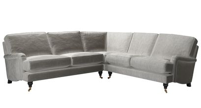 Bluebell Asym. Crn: LHF 2.5 Seat w RHF 2 Seat in Squirrel Cotton Matt Velvet - sofa.com