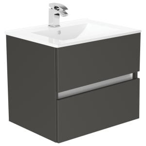 Newland Midnight Mist Basin Suspended Double Drawer Unit - 600mm