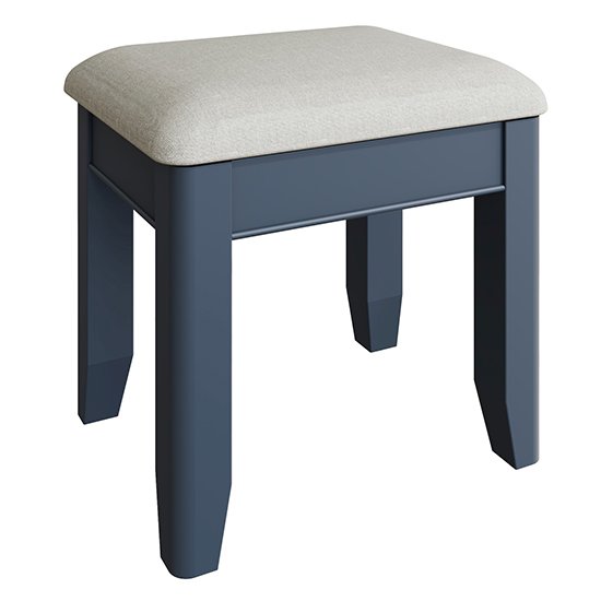 Hants Wooden Dressing Stool In Blue