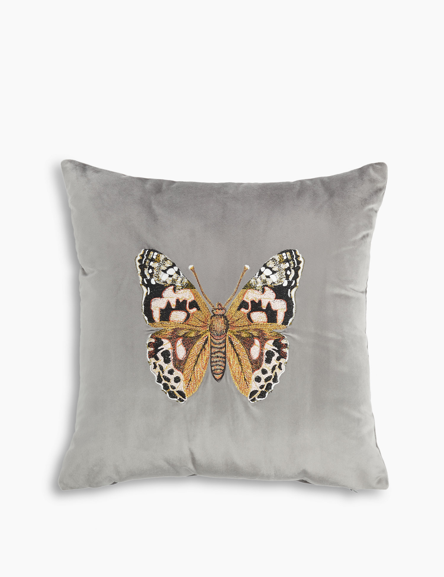 M&S Velvet Butterfly Embroidered Cushion