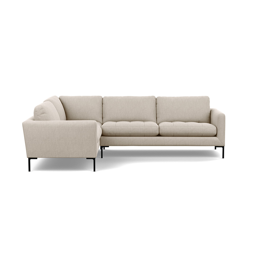 Heal's Eton Left Hand Facing Corner Sofa Broad Weave Putty Black Feet