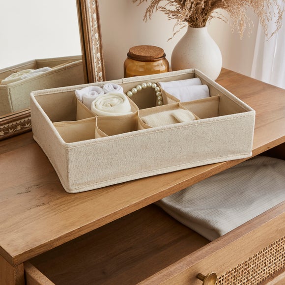 Linen Blend 8 Section Drawer Organiser