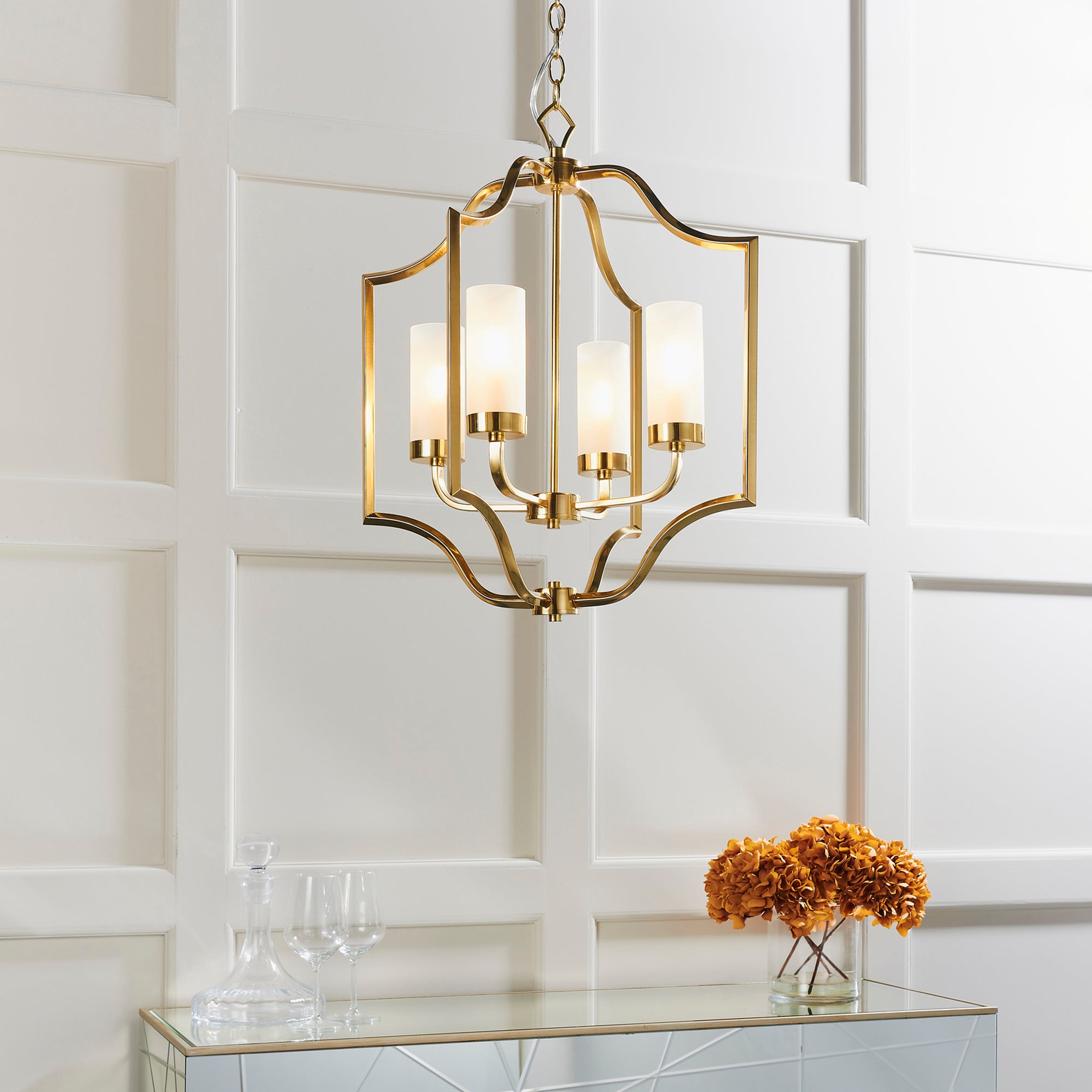 Vogue Edrea 4 Light Ceiling Fitting Brass Yellow