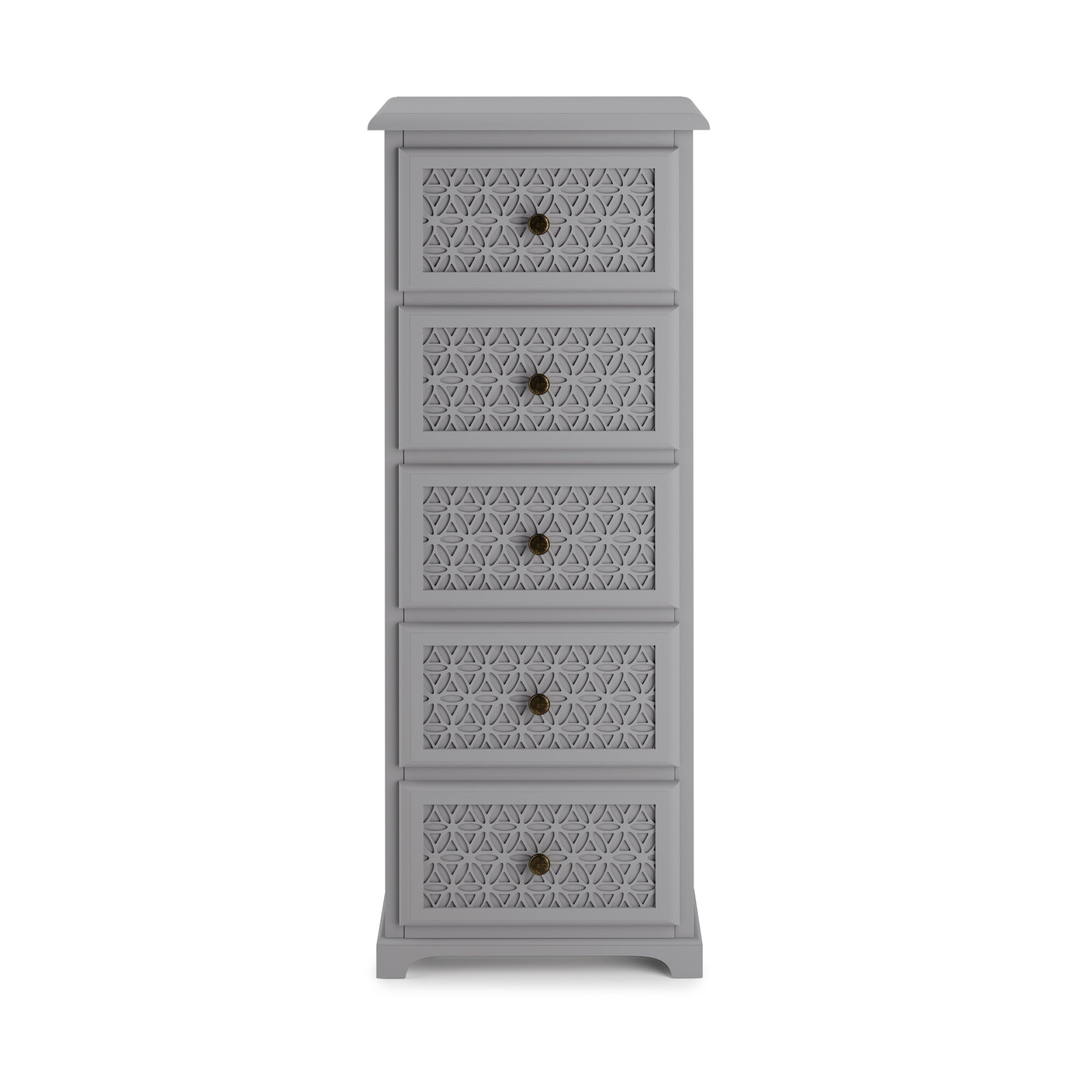 Carys 5 Drawer Tallboy Grey