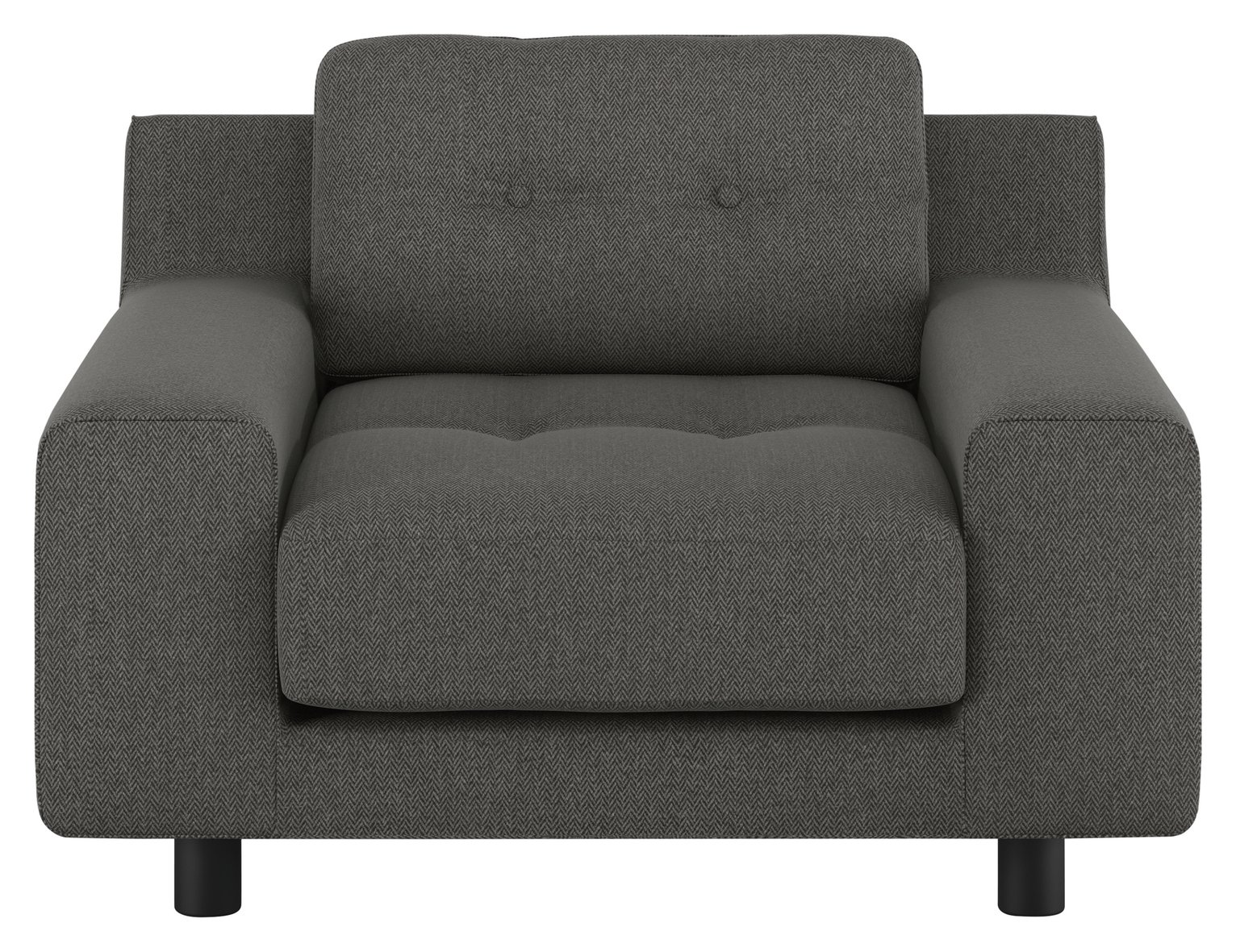 Habitat Hendricks Charcoal Herringbone Wool Mix Armchair