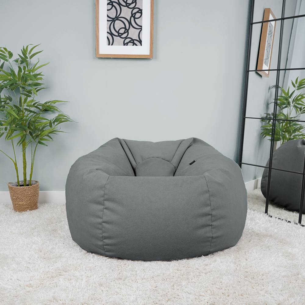 rucomfy Beanbags rucomfy Veneto Classic Bean Bag for Adults - Soft Lounge Chair in Grey