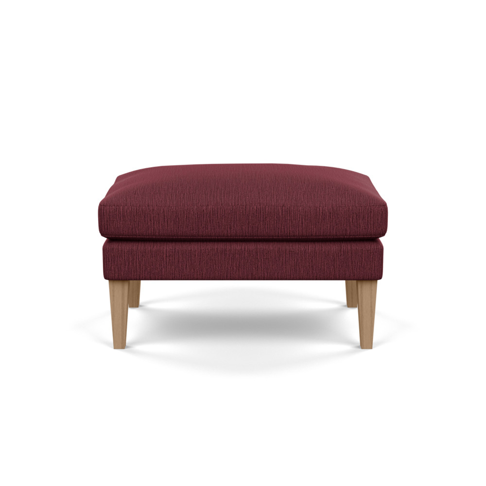 Heal's Wallis Ottoman Smart Linen Mix Maroon Tinted Ash Feet