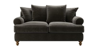 Teddy 2 Seat Sofa Bed in Elephant Cotton Matt Velvet - sofa.com