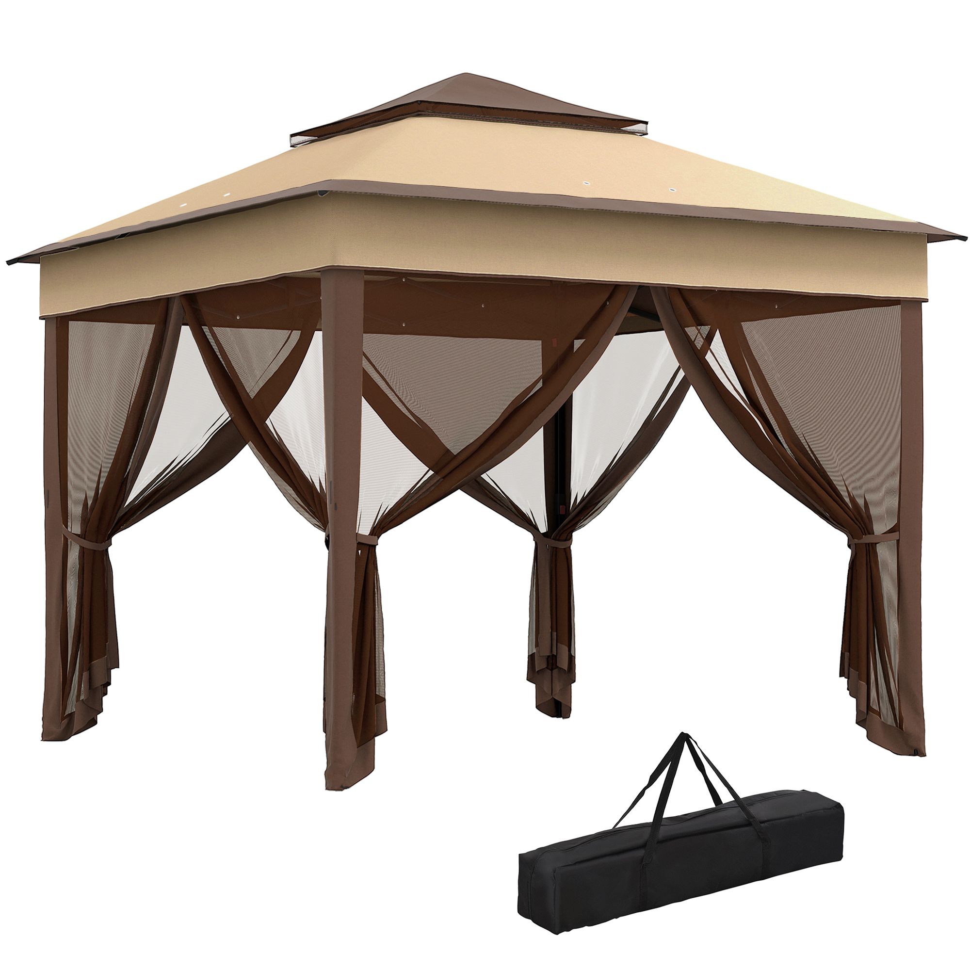 OUTSUNNY 3 x 3(m) Pop Up Gazebo Tent with Netting, Height Adjustable 2