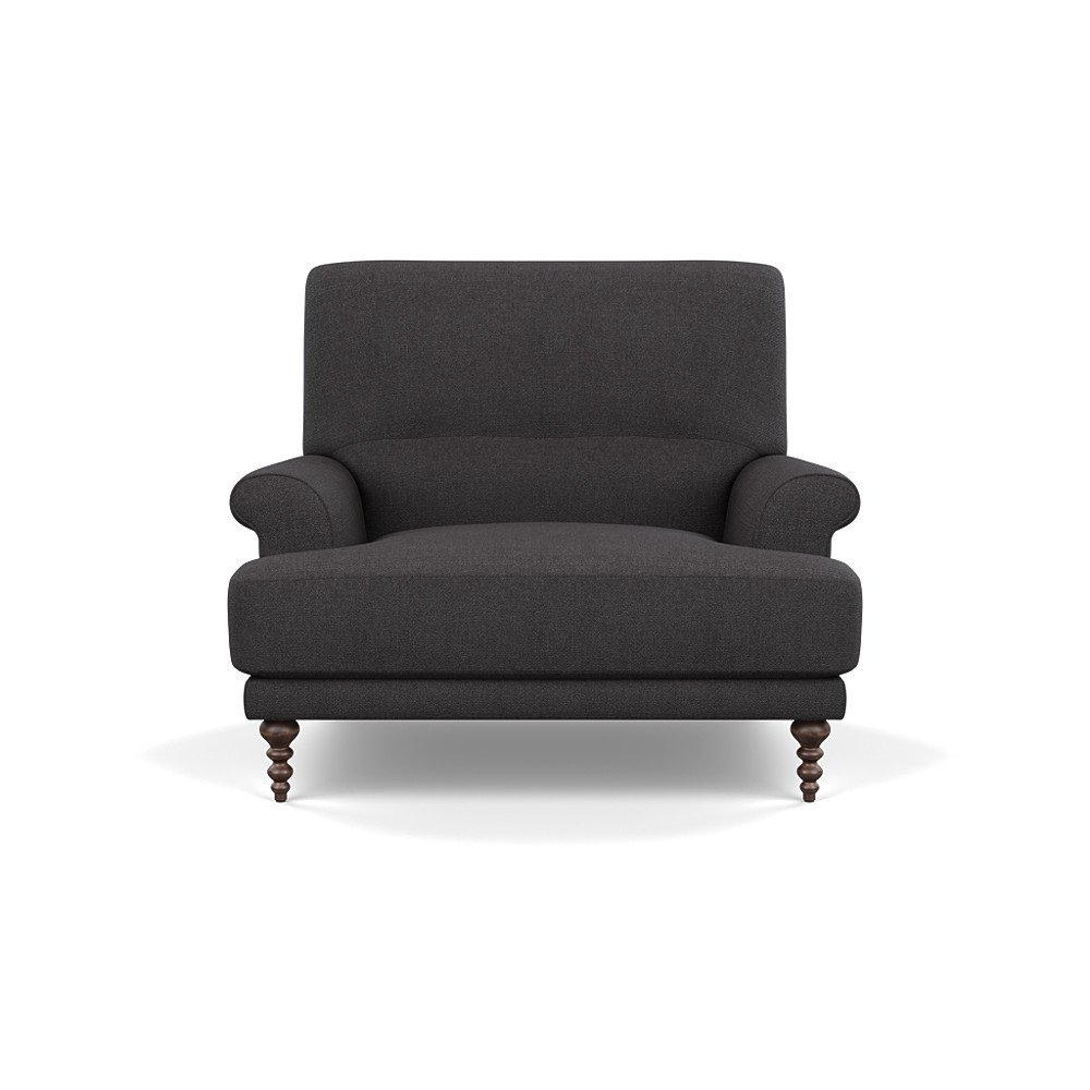 SCP Oscar Informal Armchair Linara Charcoal Walnut Feet