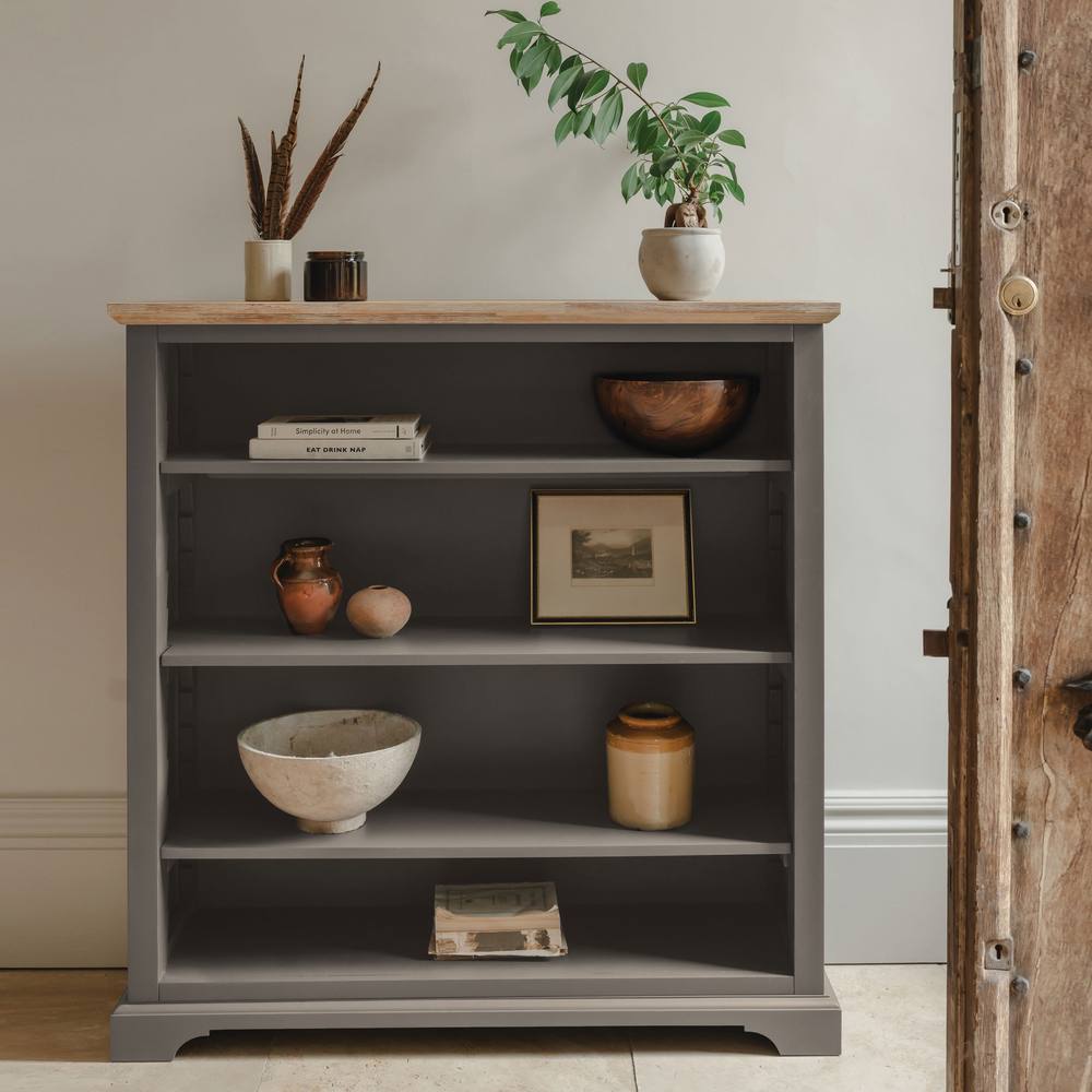 Statement Furniture Florence Bookcase with Adjustable Shelves, Fully Assembled Bookshelf in Light Grey