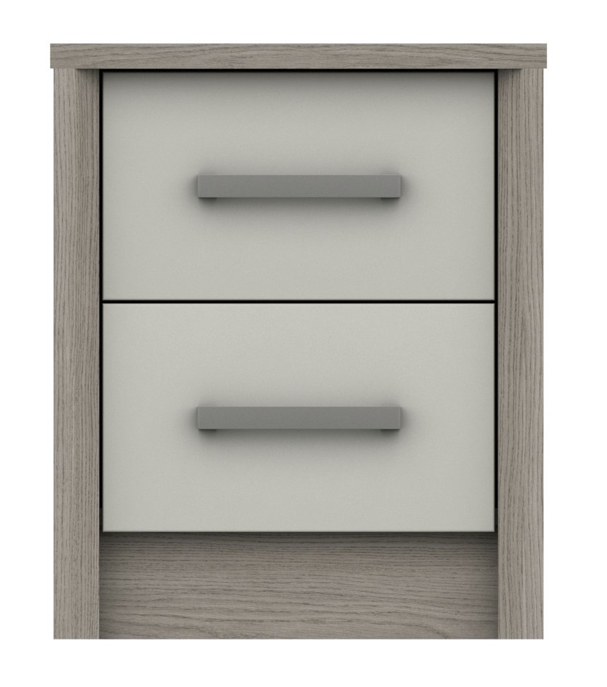 Grasmere 2 Drawer Bedside Table - White