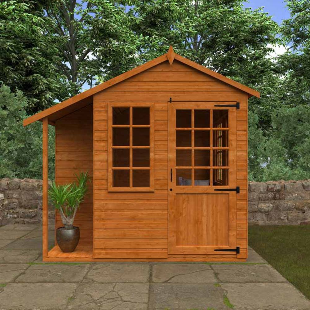 Buttercup Farm 8 x 8 Feet Multi 12mm Shed - Solid Wood/Softwood/Pine in Burnt Orange 3