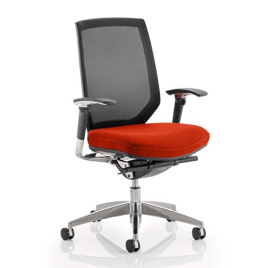 Midas Black Back Office Chair With Tabasco Red Seat