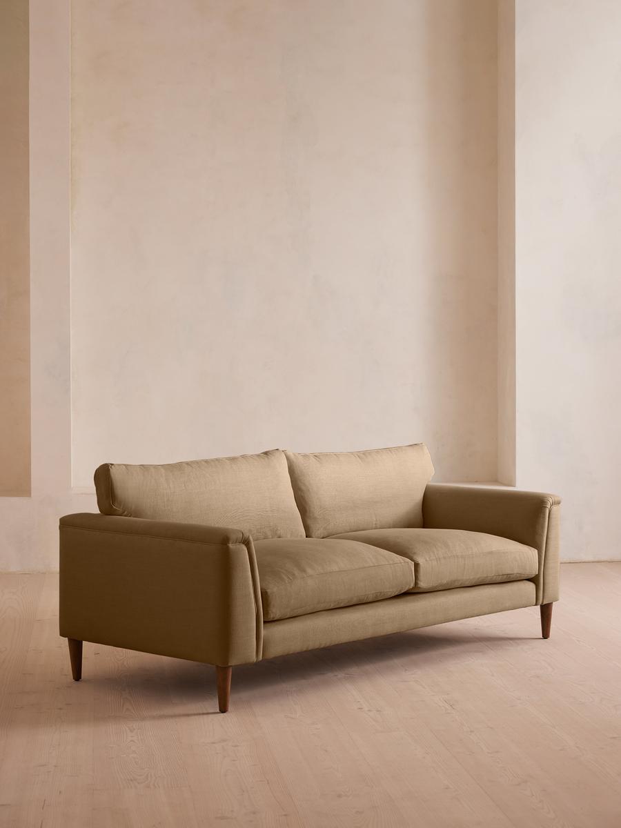 Reya Three Seater Sofa, Linen, Wheat