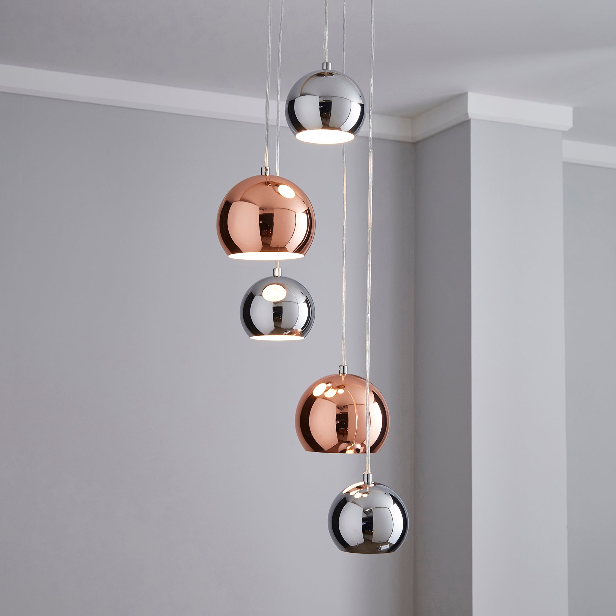 Sora Metallic 5 Light Cluster Ceiling Light
