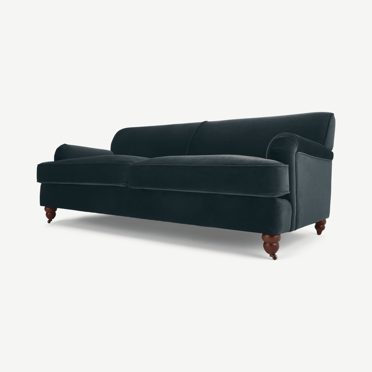 Orson 3 Seater Sofa, Midnight Grey Velvet 