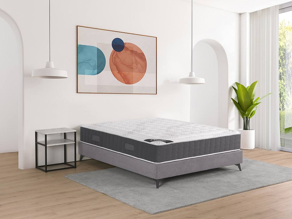 Vente-unique Mattress 160 X 160 X 200 Cm Hybrid Pocket Spring Memory Foam Top in White