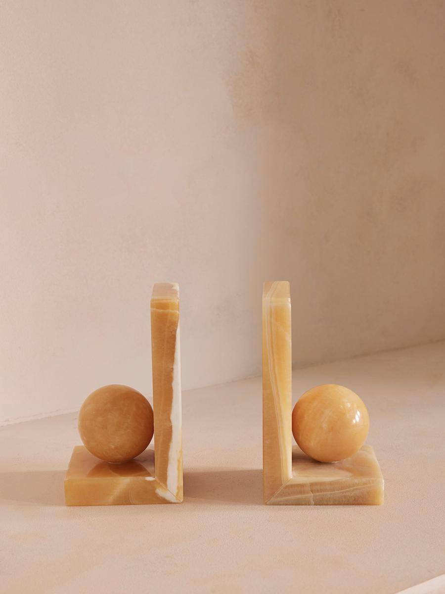 Prato Bookends, Mango Onyx